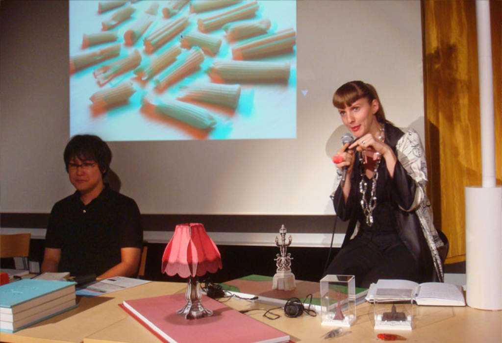 Uleshka moderates at Tokyo Art Beat with Takeshi Ishiguro.